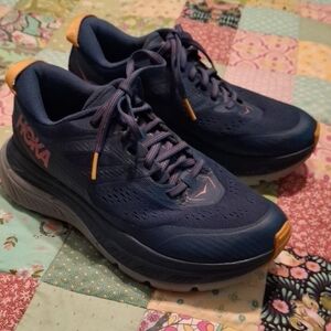 Hoka Blue and Gold Athletic Shoes